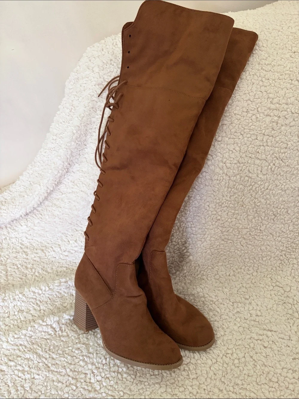 Suede thigh boots